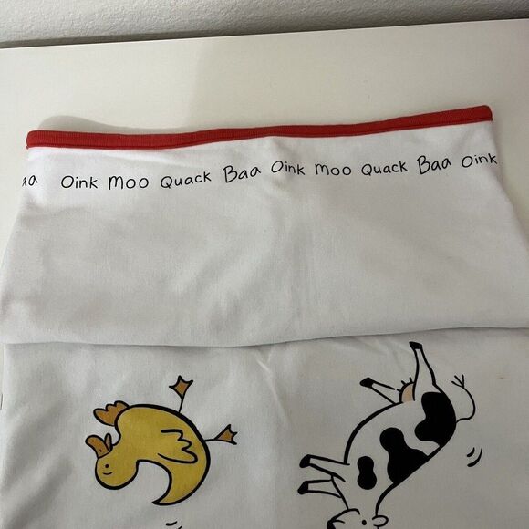 Vintage Jack Rabbit Creations Farm Animals Baby Blanket Cow Sheep Pig 1999 - Picture 7 of 10